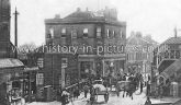 Railway Tavern and Railway Crossing, George Lane, South Woodford, London. c.1909