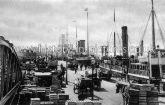Unloading goods at The Landing Stage, Liverpool. c .1904