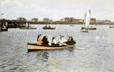 Boating on Fairhaven Lake, between Lytham and St Anne's on the Sea, Lancashire. c.1906.