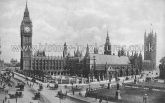 Clock Tower & Houses of Parliament, London. c.1903.