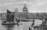 St Pauls Catherdral & River Thames, London, c.1915.