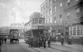 Post Office and Tram No. 912 on Caledonian Road, Kings Cross, Islington , London. c.1918