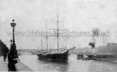 RNV Training Ship Buzzard on the River Thames. c.1906