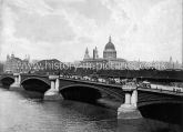 Blackfriars Bridge and St Pauls Cathedral, London. c.1890's