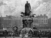 Lord Beaconfield's Statue on Primrose Day, Parliament Square, London. 1895