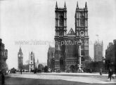 Westminster Abbey, with St. Margaret's Church and the Victoria Tower, London. c.1890's.