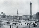 Trafalgar Square, with Nelson Column, London. c.1890's.