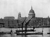 The River Thames & St. Paul's Cathedral, London. c.1890's.
