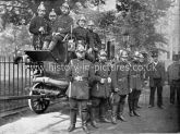 The Fire Brigade, Fireman with Engine & Turncocks, London. c.1890's.