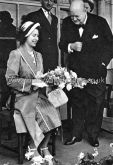The Queen and Mr Winston Churchill after the opening of the Chigwell Youth Centre, July 12th 1951