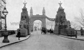 Hammersmith Bridge, Hammersmith, London. c.1904.