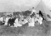 Picnic on Green, near to Gasometer, Northampton. c.1912.